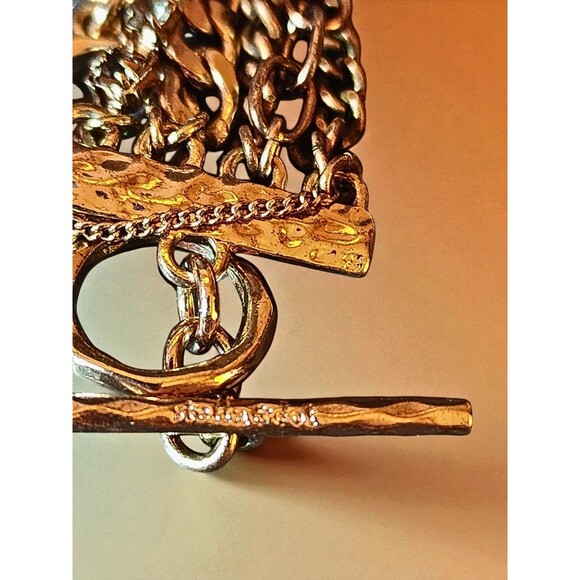 Stella & Dot Gold Tone Multi-Strand Necklace – Layered Chains & Rhinestones - Picture 5 of 5